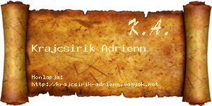 Krajcsirik Adrienn névjegykártya